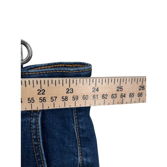 ModCloth The Grier Wide Leg Flare Jeans Ultra High Rise Dark Blue Wash plus 26 - Picture 7 of 12